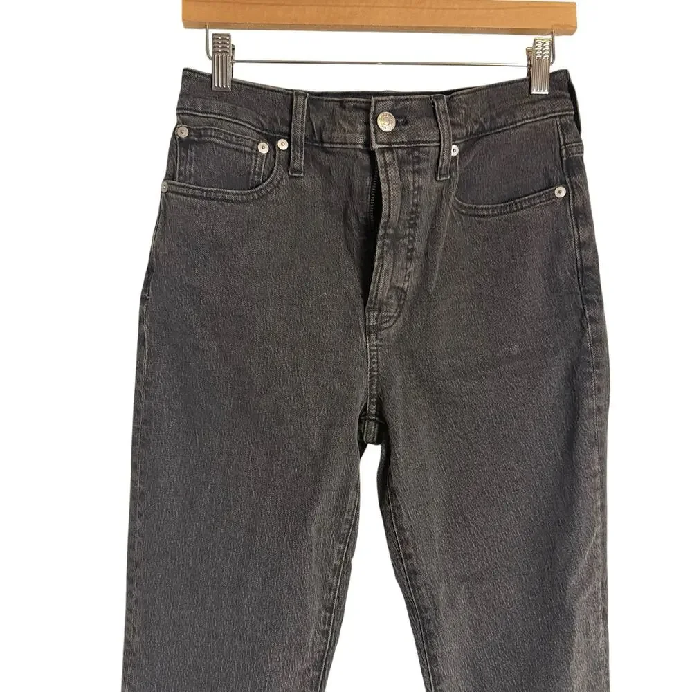 Madewell Perfect Vintage High Rise Tapered 90s Lunar Black Denim Jeans Size 26 - Picture 8 of 14